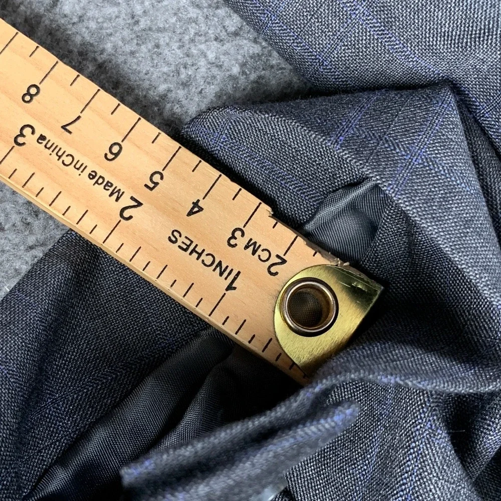 Peter Millar Blazer Jacket Men 40S Gray Windowpane Sport Coat